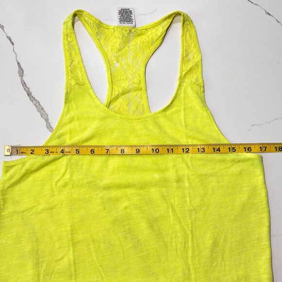 PINK by Victoria's Secret | Women’s Neon Yellow Lace Racerback Tank Top Size XS - Picture 12 of 12